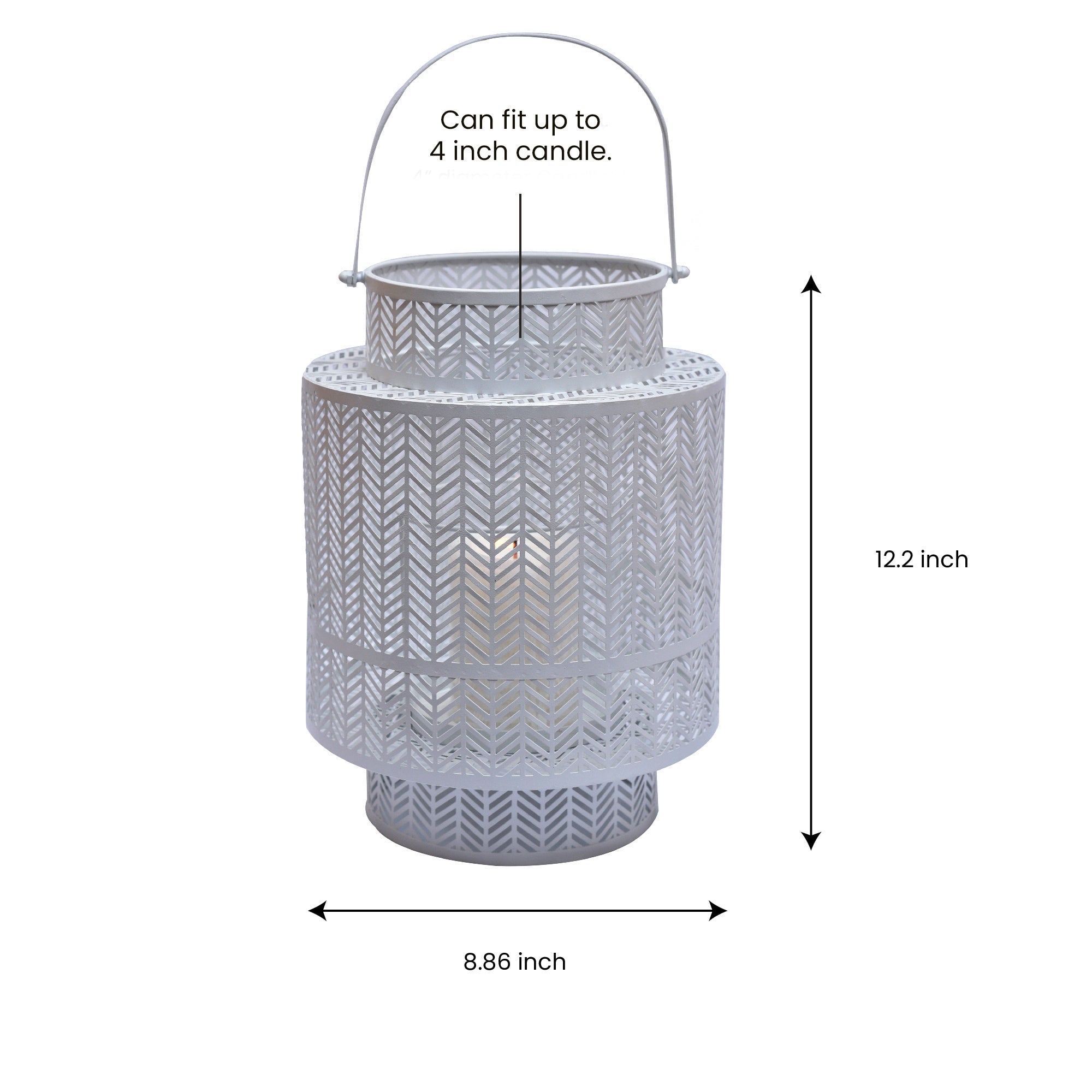 White Hanging Candle Holder Lantern