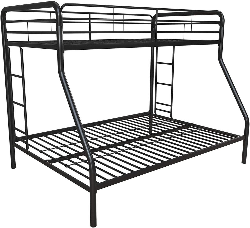 Dusty Metal Bunk Bed Frame Twin Over Full Black Finish