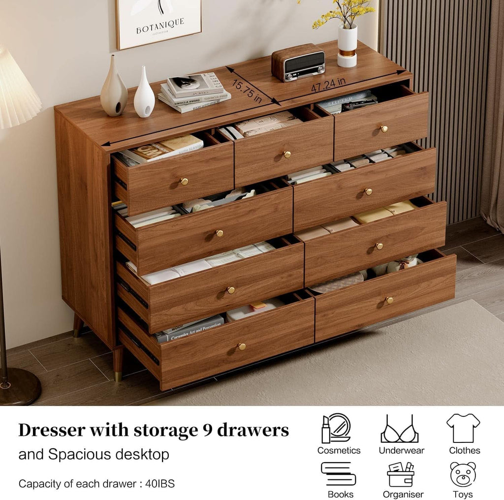 Dark Espresso Storage Cabinet Dresser With Anti Tip