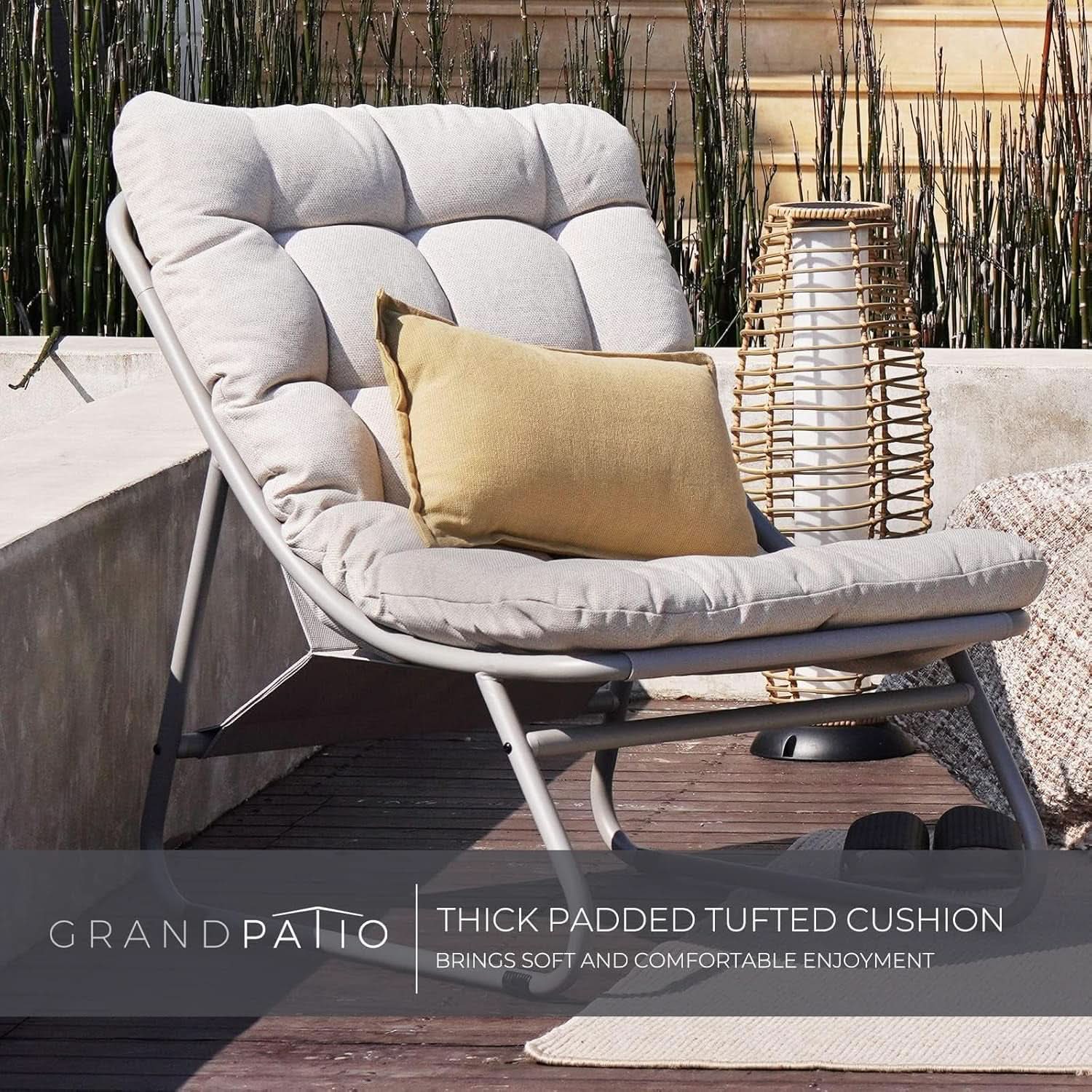 Outdoor Sofa Set For 4 With Thick Olefin Cushions Beige