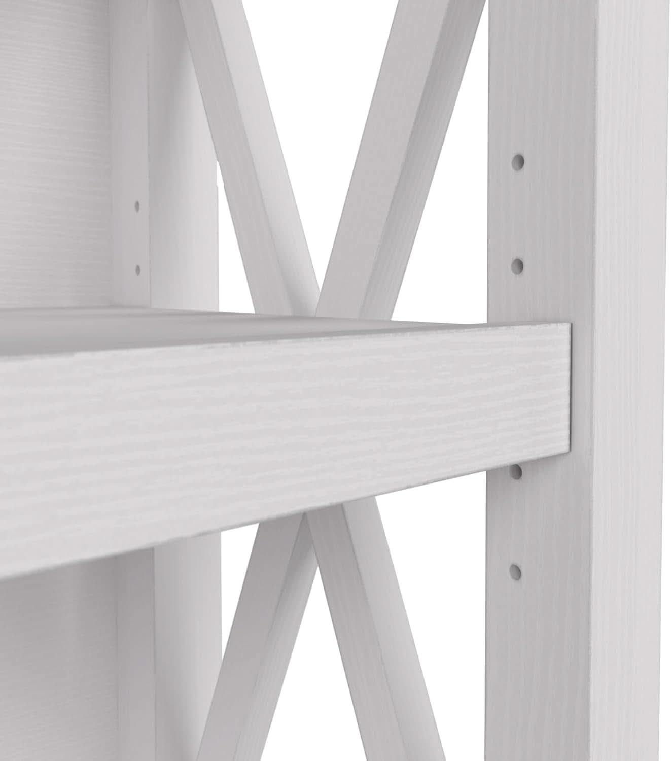 Tall 5 Shelf Bookcase In Pure White Oak Modern Farmhouse