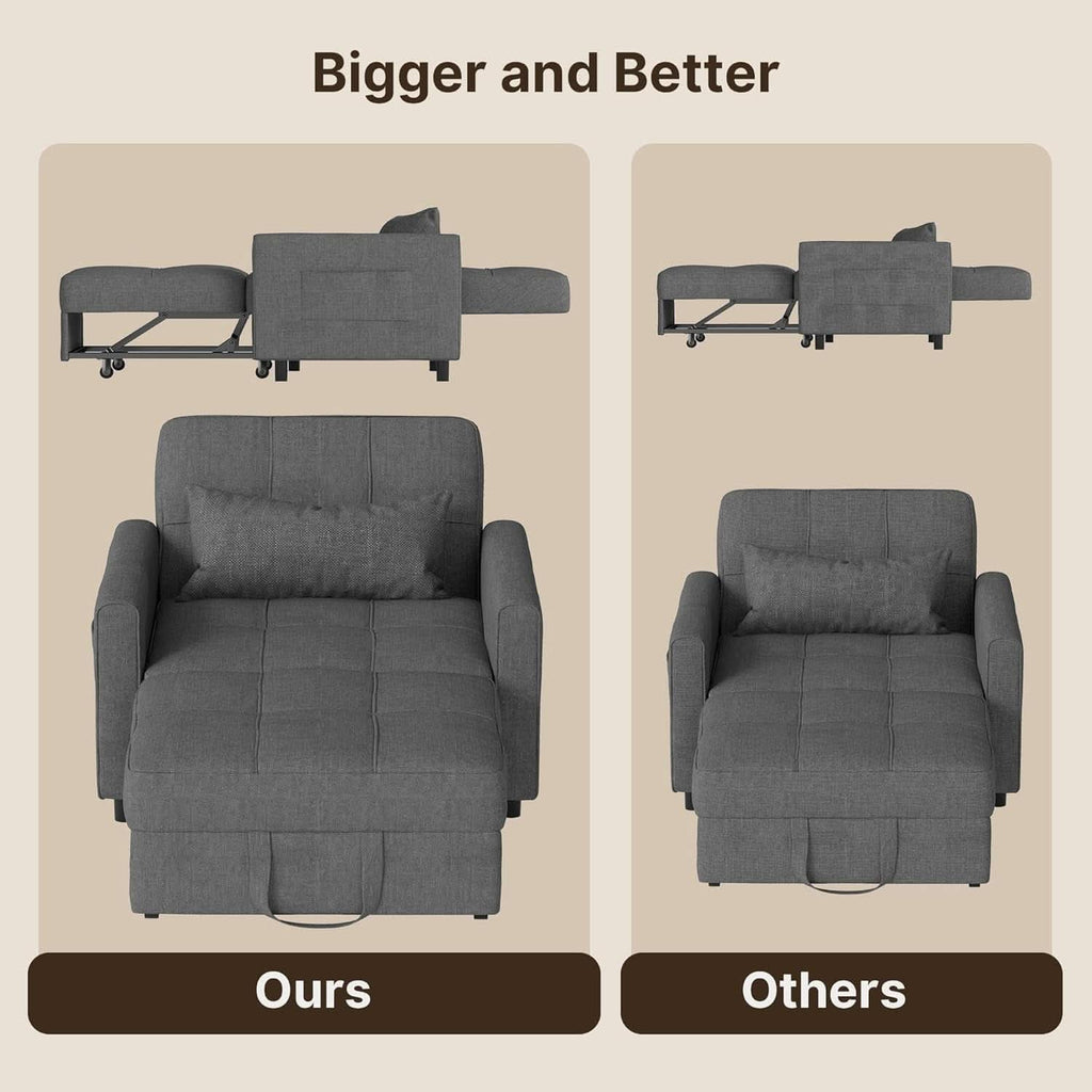 Convertible Sofa Bed Chair with Adjustable Backrest Design