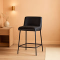 26 Inch Faux Leather Bar Stools Set Of 3 Counter Height With Back Modern Kitchen Island Chairs