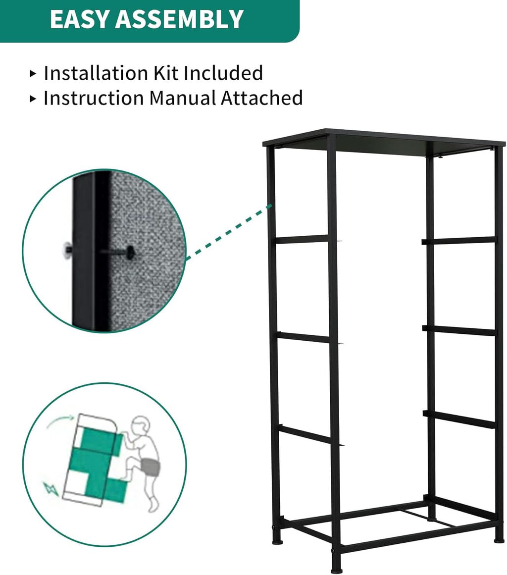 4 Drawer Fabric Storage Tower With Wooden Top For Home