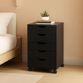 Five Drawer Multifunctional File Cabinet Black Industrial