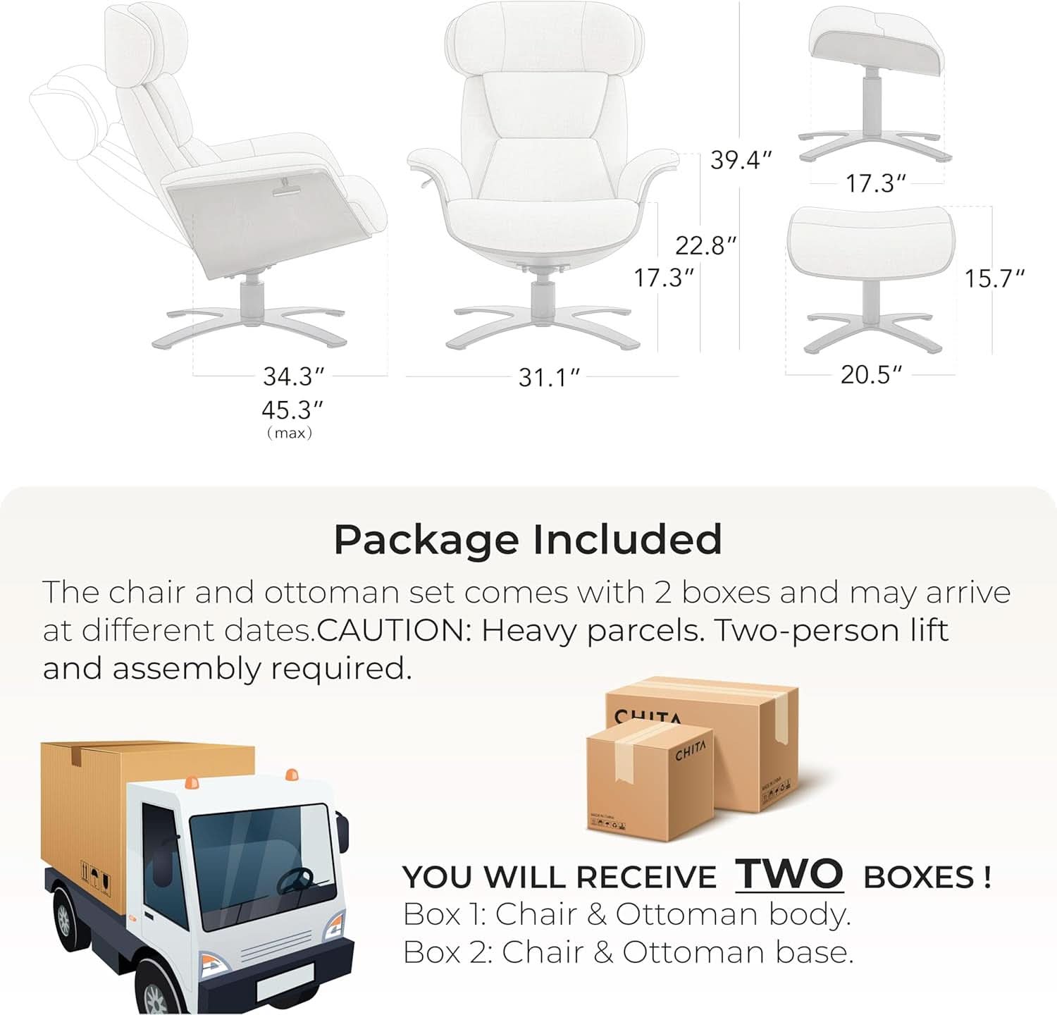 Saddle Leather Adjustable Headrest Reclining Chair