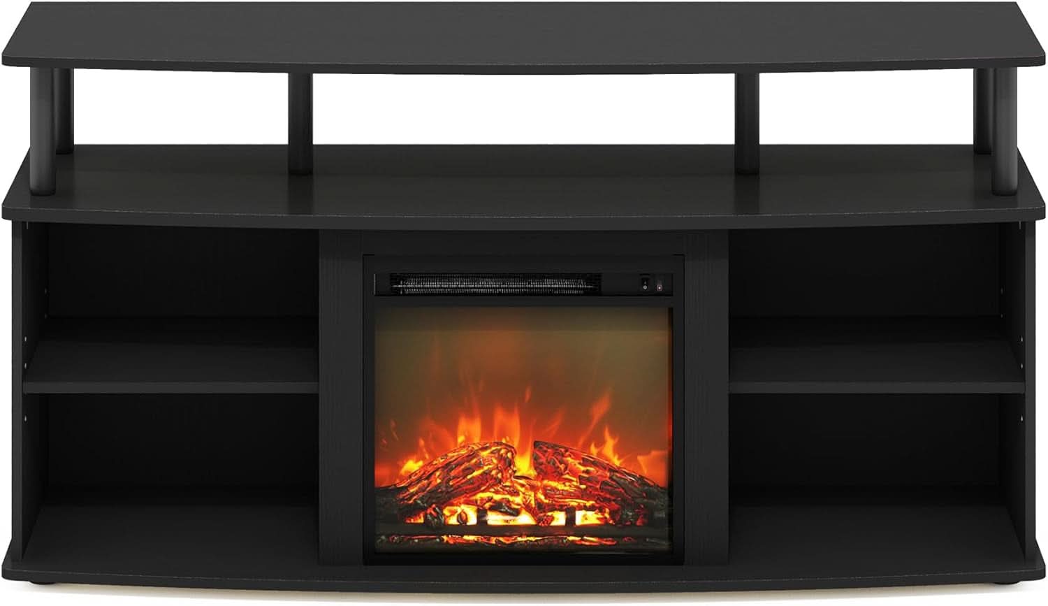 Jensen Open Shelving TV Entertainment Center With Electric Fireplace 55 Inch