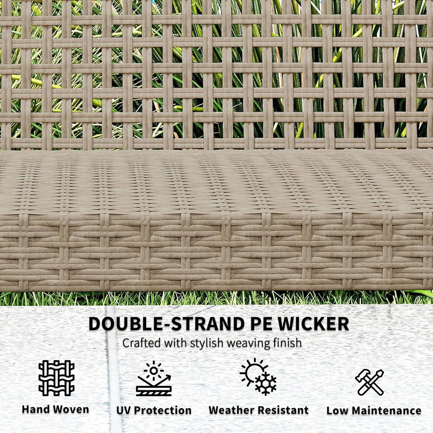 Spacious Wicker Outdoor Couch for Three Comfortable Seats