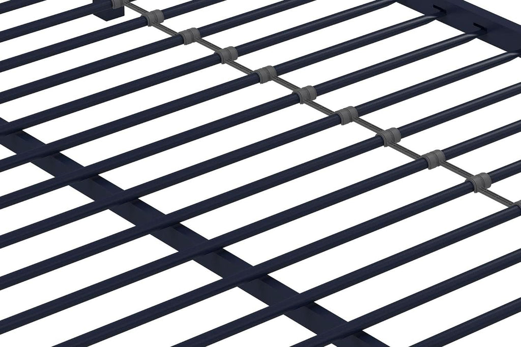 Maxwell Twin-Over-Full Metal Bunk Bed Navy Blue With Ladder
