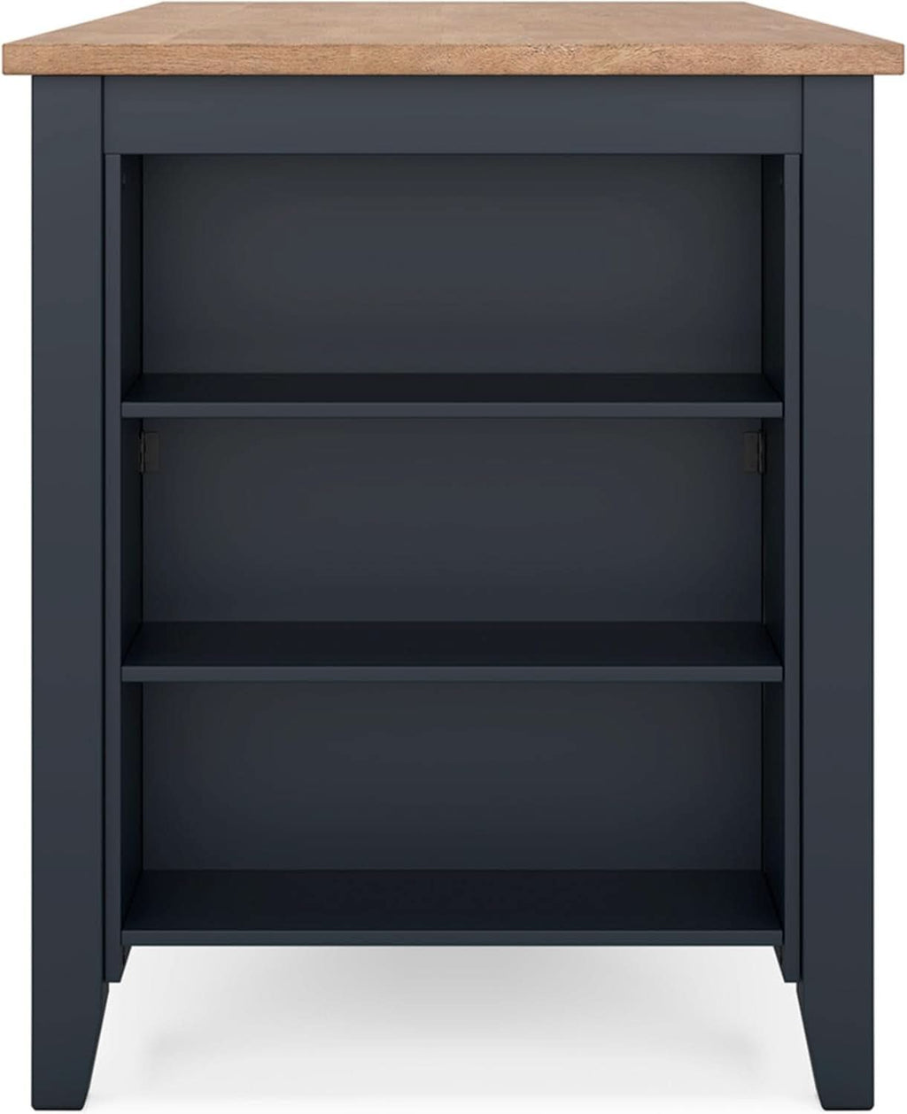 Counter Height Dining Table With Shelves In Blue And Brown