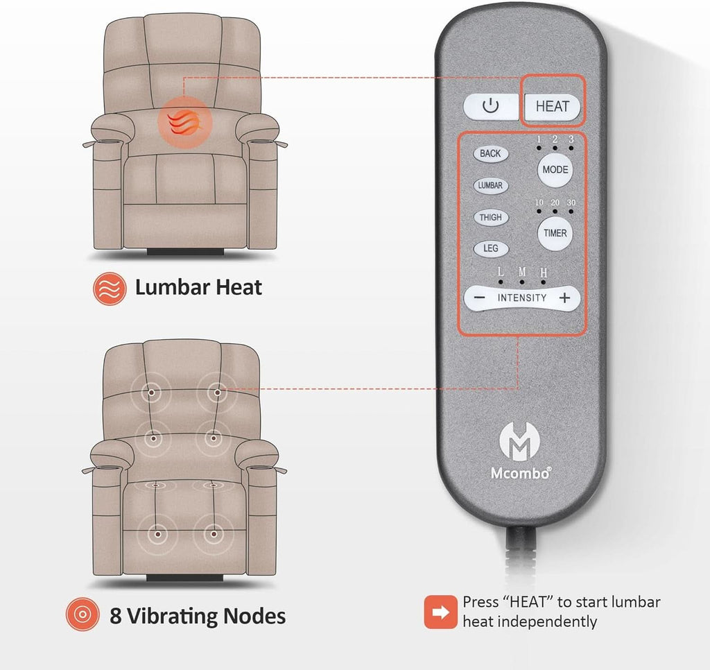 Dark Brown Lift Recliner With Massage For Elderly People