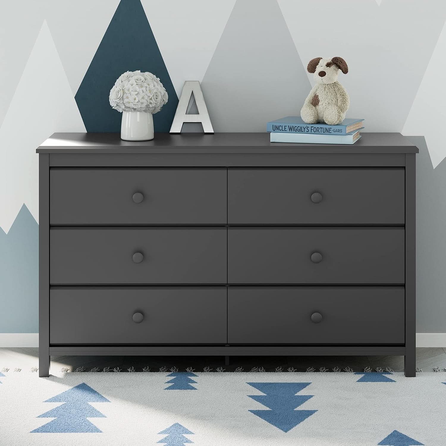 Alpine Gray 6 Drawer Dresser GREENGUARD Gold Certified