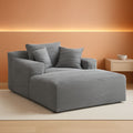 Oversized Chaise Lounge With Deepseat Corduroy Upholstery
