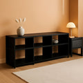 Entertainment Center TV Stand 65 Inch With Metal Frame Americano Black