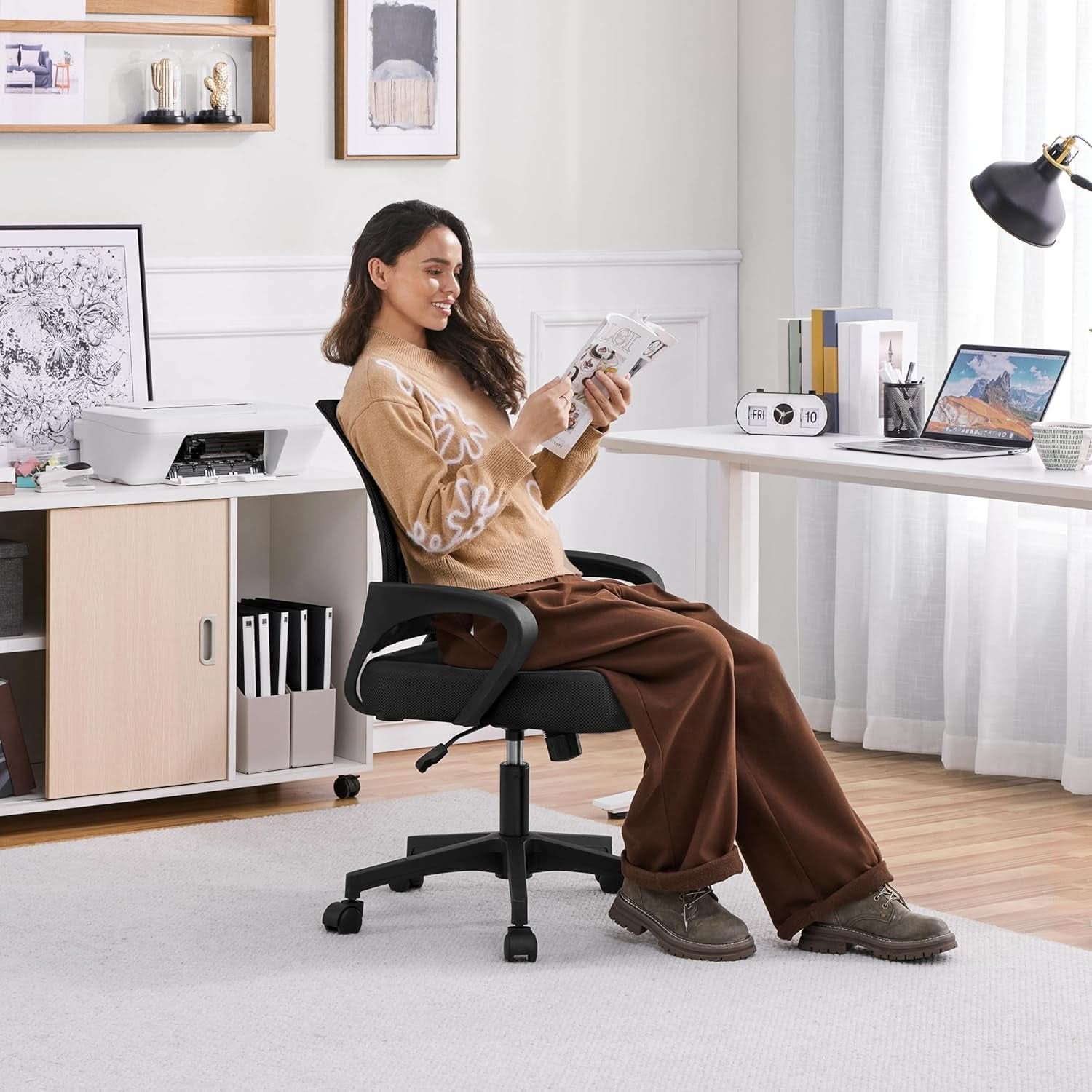 Ergonomic Mesh Office Chair With Lumbar Support Black