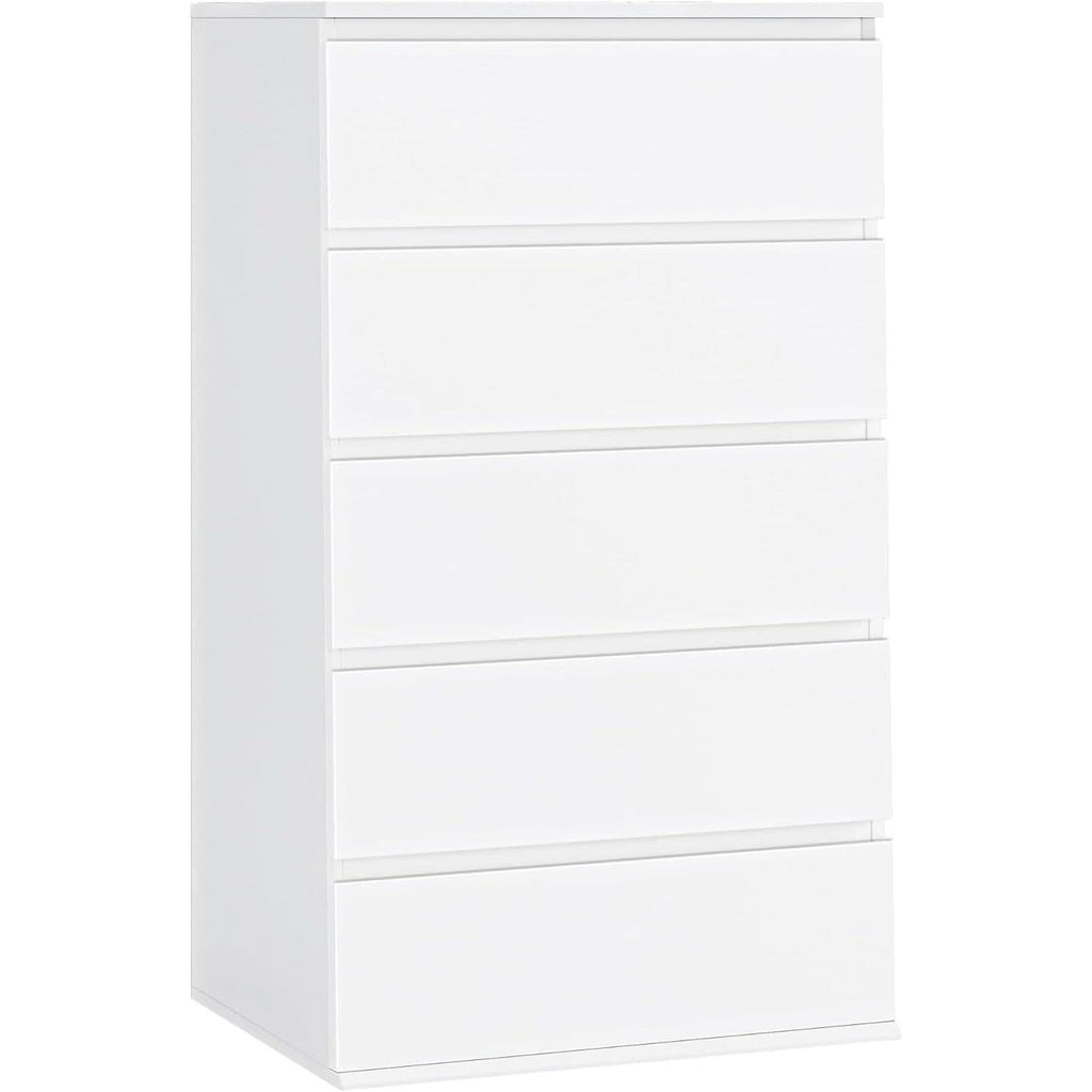 White 5 Drawer Dresser With Large Storage Space For Bedroom