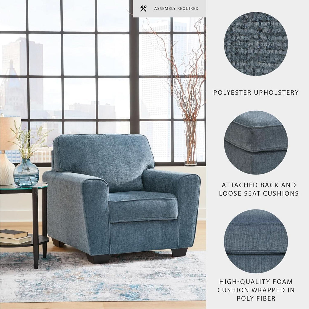 Modern Upholstered Accent Chair In Blue For Living Room