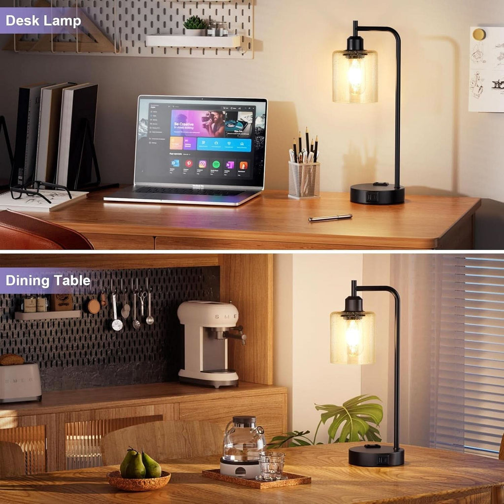 Industrial Touch Table Lamps 2 Pack Black 3 Way Dimming