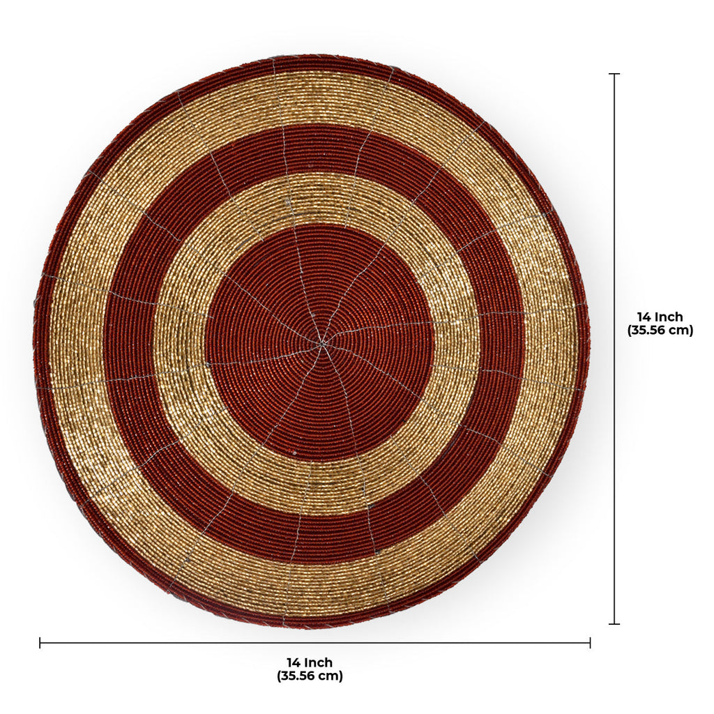 Aidden Bloom – Beaded Placemats, The Aidden Collection Artistic Decorative Dining Table Décor 14 inch