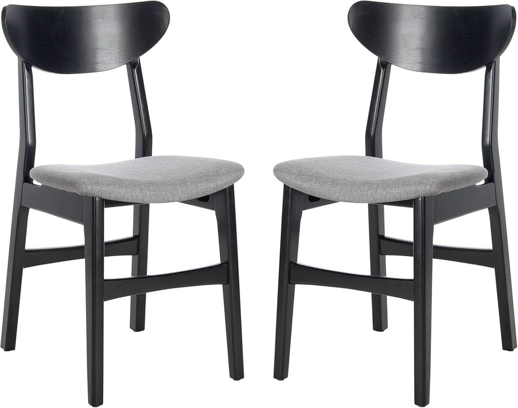 Home Lucca Retro Black And Grey Cushion Dining Chair Set 2