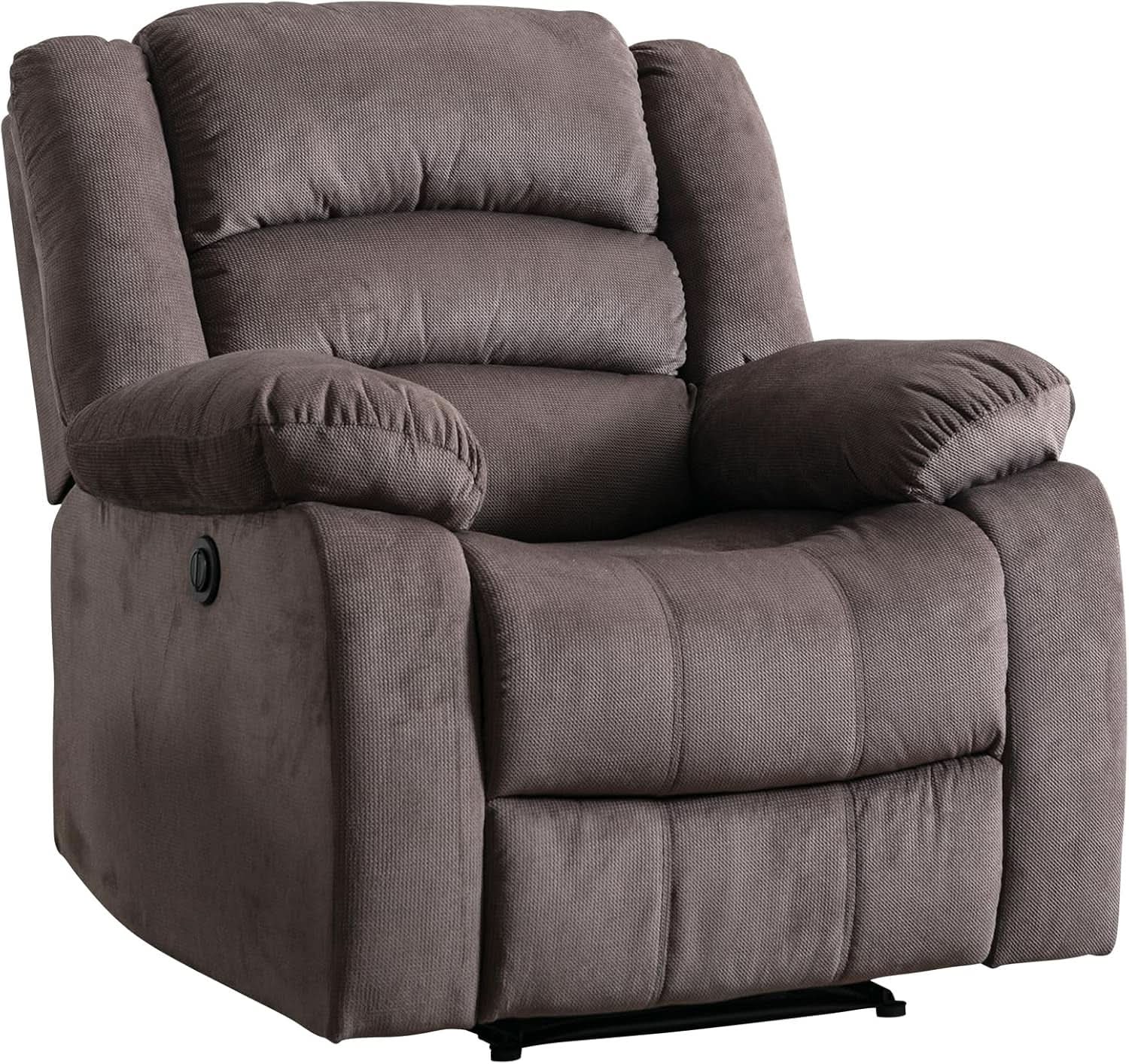 Brown Oversized Electric Recliner Chair With Plush Cushions
