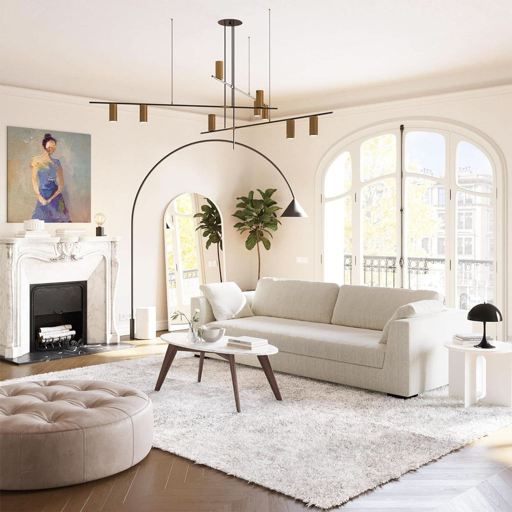 Capri Fabric Sofa Bright Ash Down Pillows Modern Living