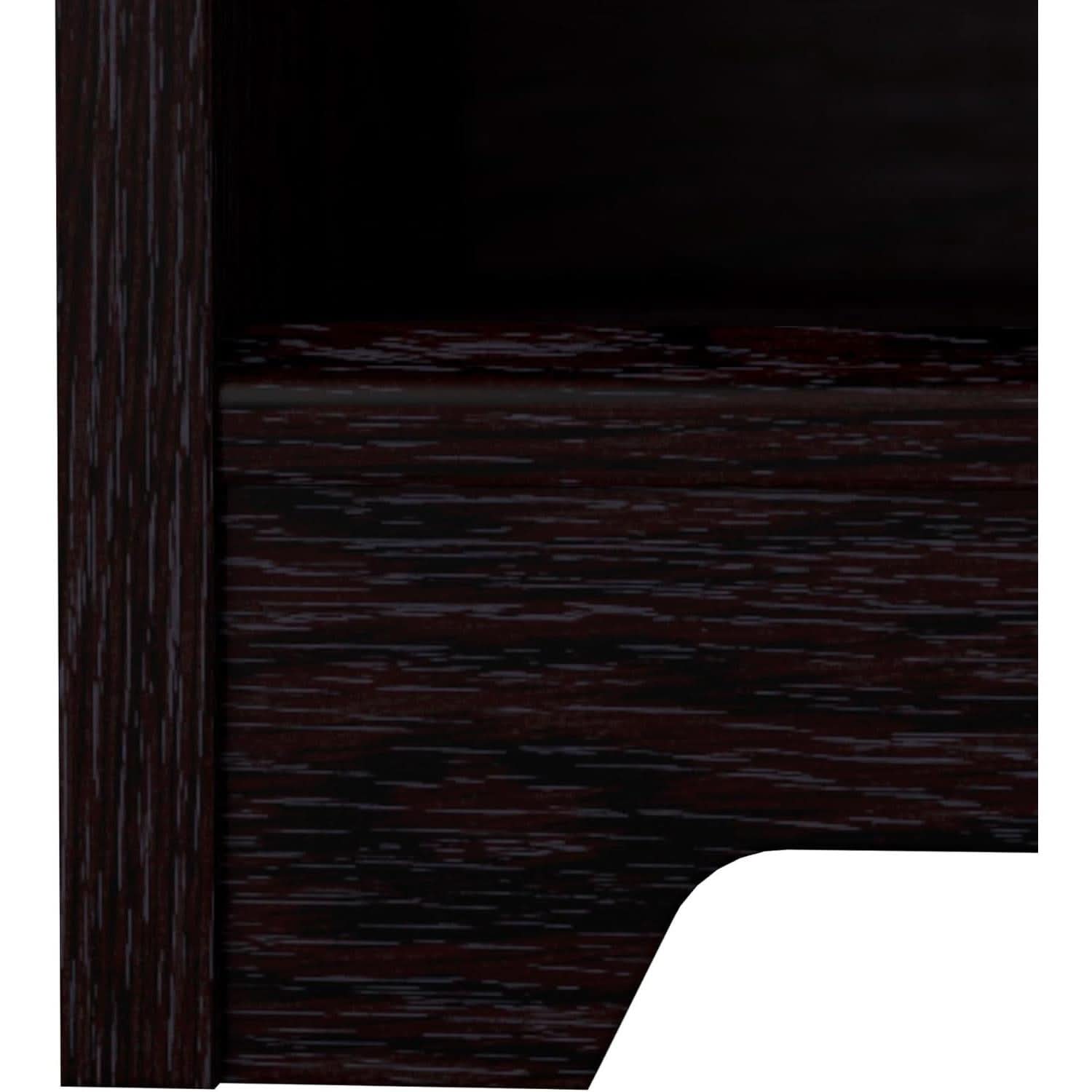 Tall Five Shelf Bookcase Espresso Oak For Living Room