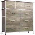 Fabric Storage Tower With Nine Drawers Greige For Bedrooms And Nurseries