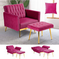 Accent Chair Recliner With Adjustable Armrests Fuchsia