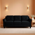 Grayson Sofa Black Button Tufted Rolled Arm Living Room