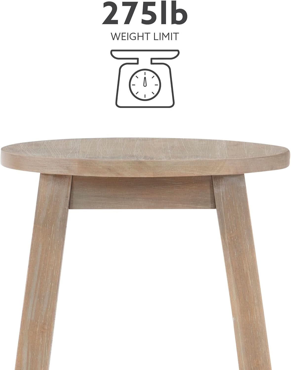 Zeke Grey Wash 24 Inch Counter Stool Round Seat Modern
