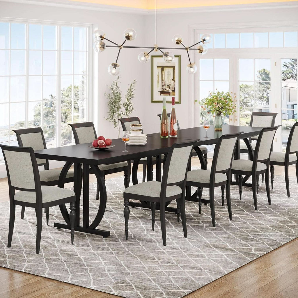Black Modern Dining Table For Four To Six Rectangular