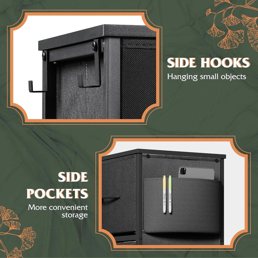 10 Drawer Dresser With Black Finish For Bedroom Storage