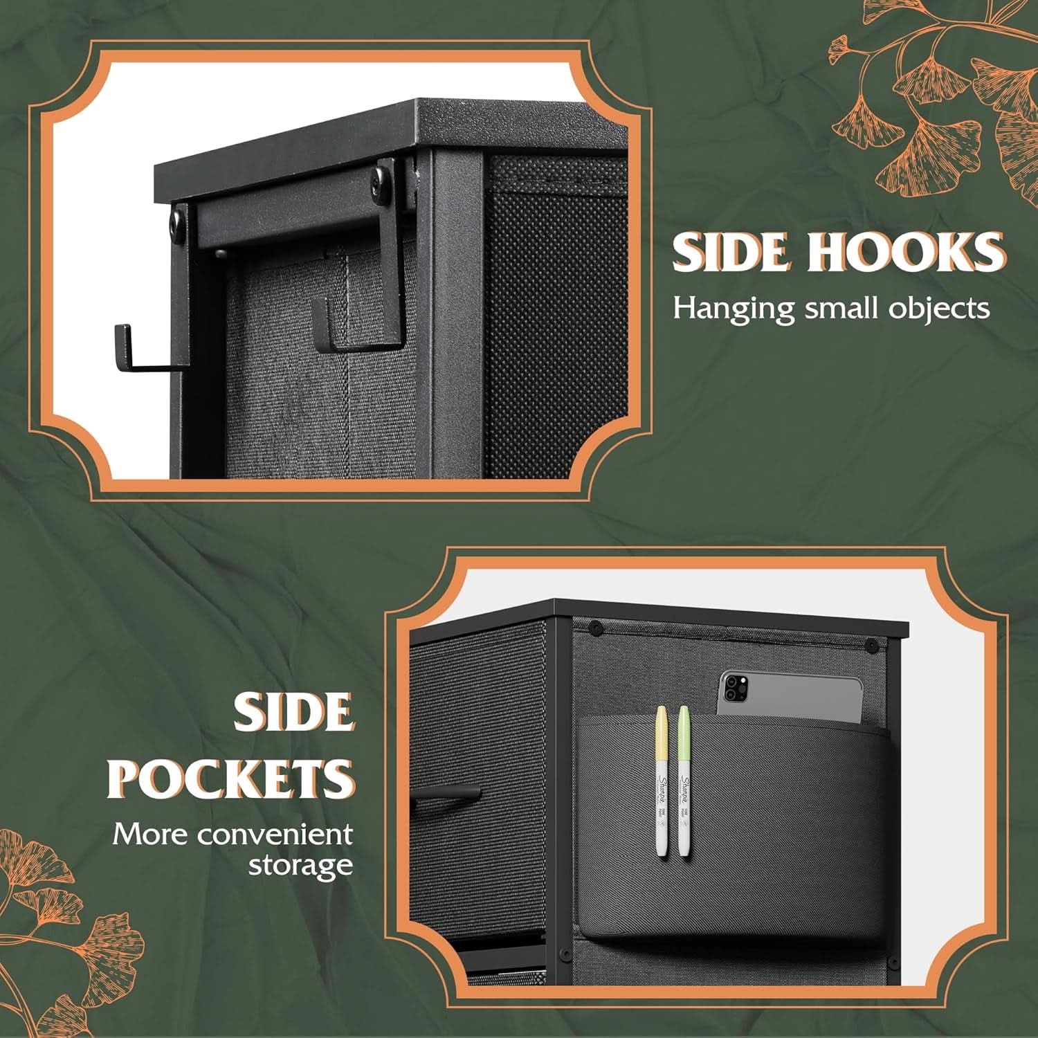 10 Drawer Dresser With Black Finish For Bedroom Storage