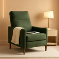 Arthur Olive Green Velvet Recliner Chair With 3 Positions