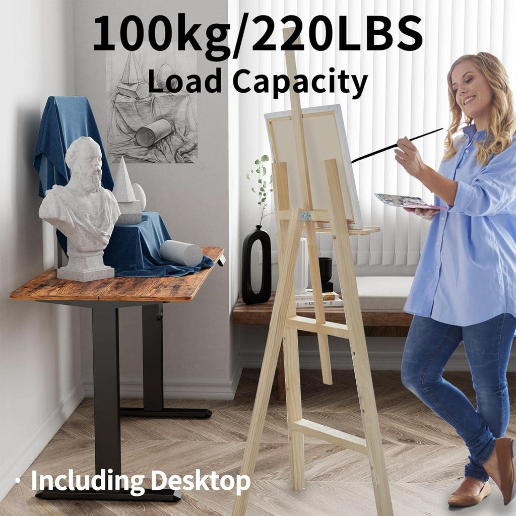 Electric Height Adjustable Standing Desk with Casters