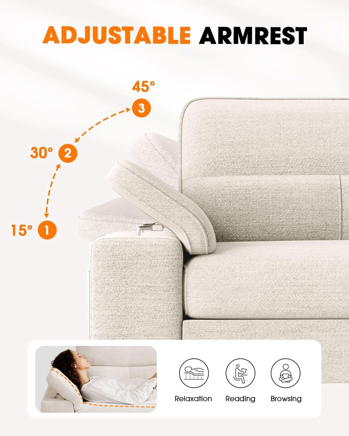 Beige Loveseat With Removable Cover For Living Room