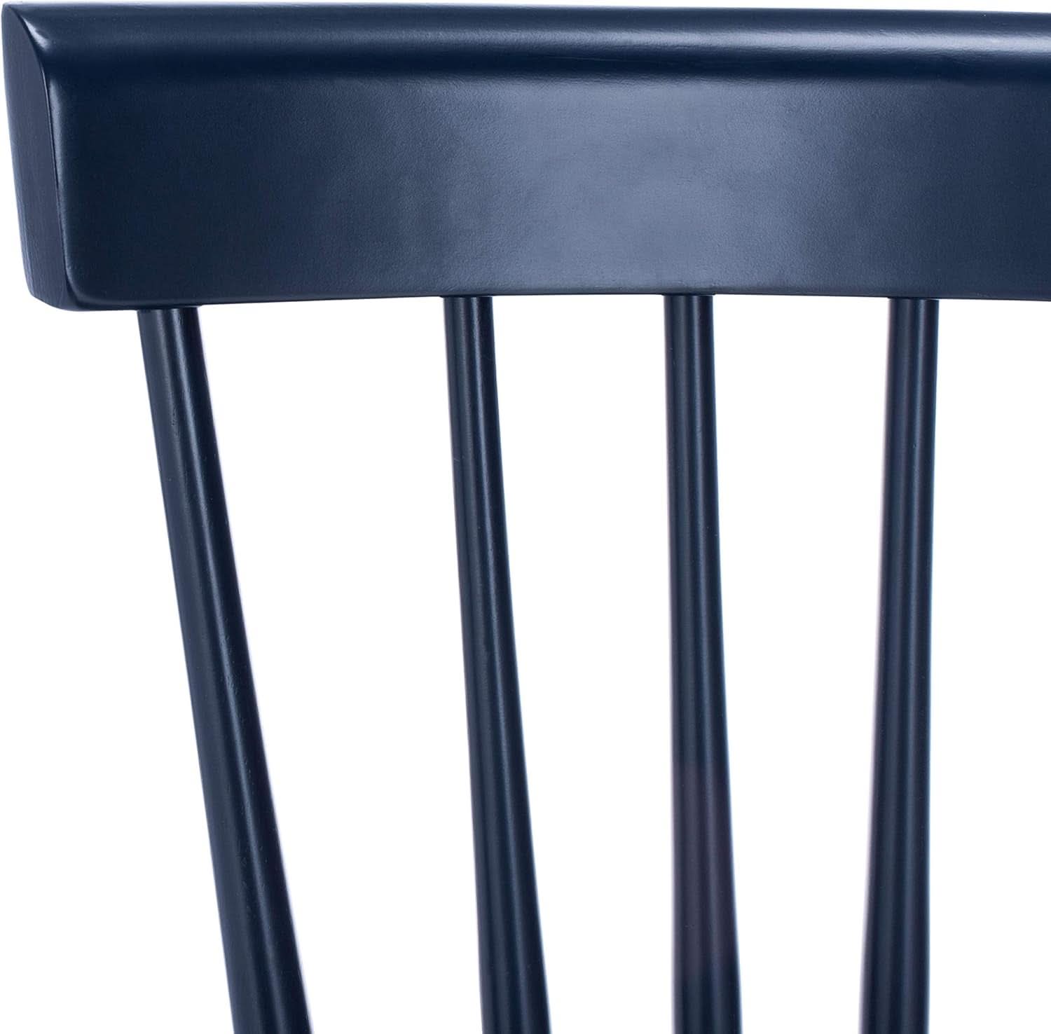 Navy Blue Windsor Spindle Solid Wood Dining Chair Set Of 2