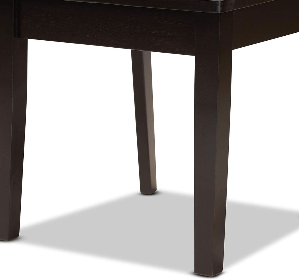 Caron Dark Brown Wood Dining Chairs Set Two Piece Collection