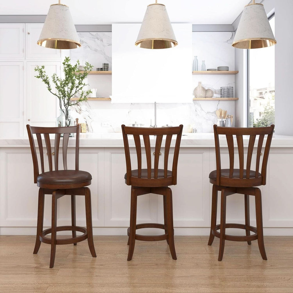 Savana Swivel Counter Stool Cherry Finish Counter Height