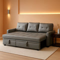 Gray Modern Sectional Sleeper Sofa With Storage Chaise