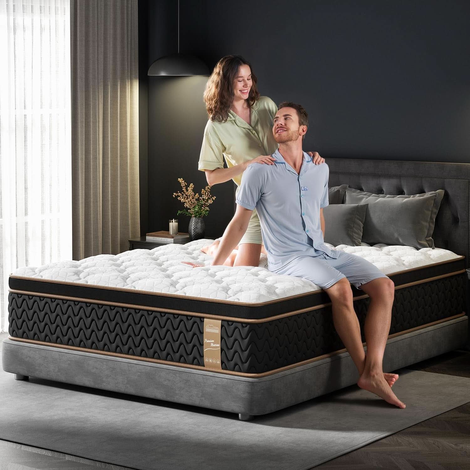 Queen 12 Inch Cooling Hybrid Mattress Certipur Certified