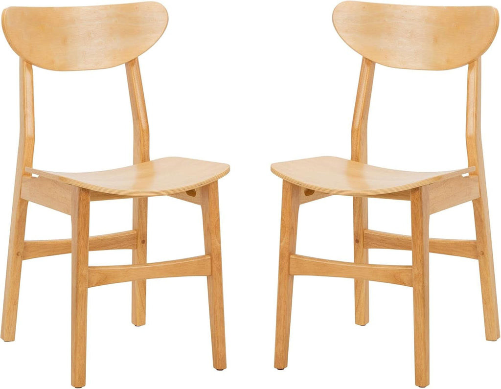 Dining Chairs Set Natural Wood Mid Century Retro 2 Chairs