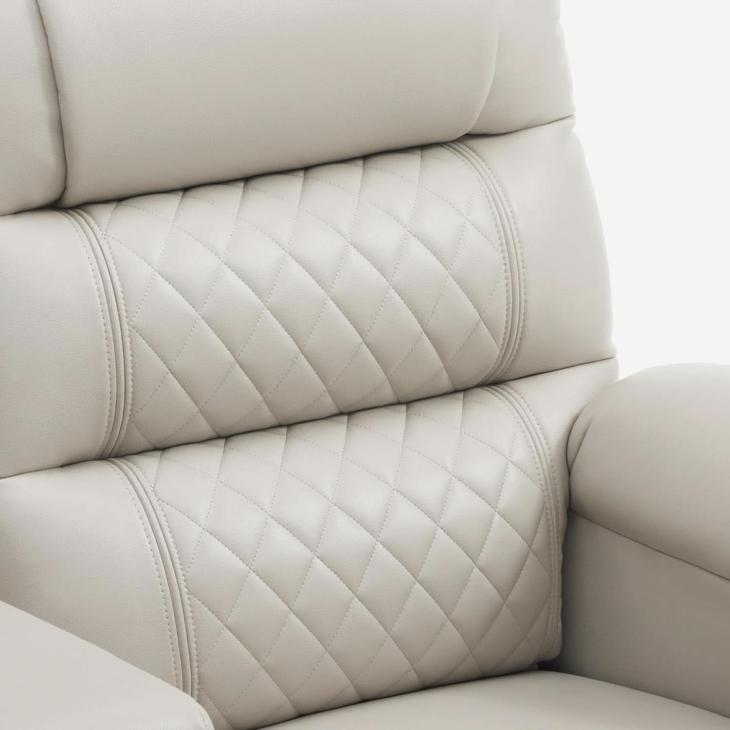 Power Recliner Loveseat With Console And Heat Vibration USB Light Grey