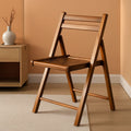Teak Folding Chair Set 4 Piece Compact Foldable Indoor Outdoor