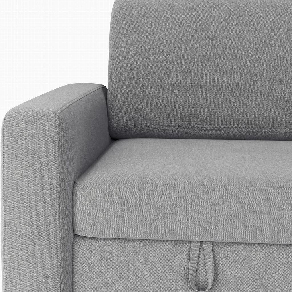Light Gray L Shaped Sleeper Sectional With Pull Out Bed