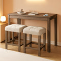 Sophisticated Walnut Finish Counter Height Bar Table