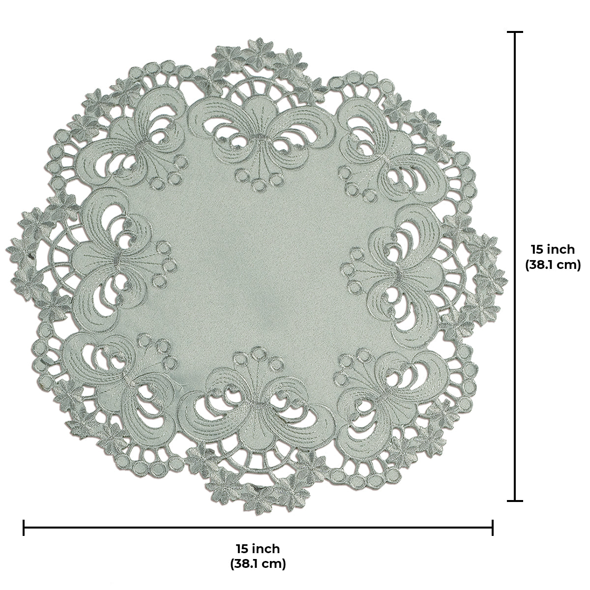 Gray Round Linen Placemat Doilies - The Creola Collection
