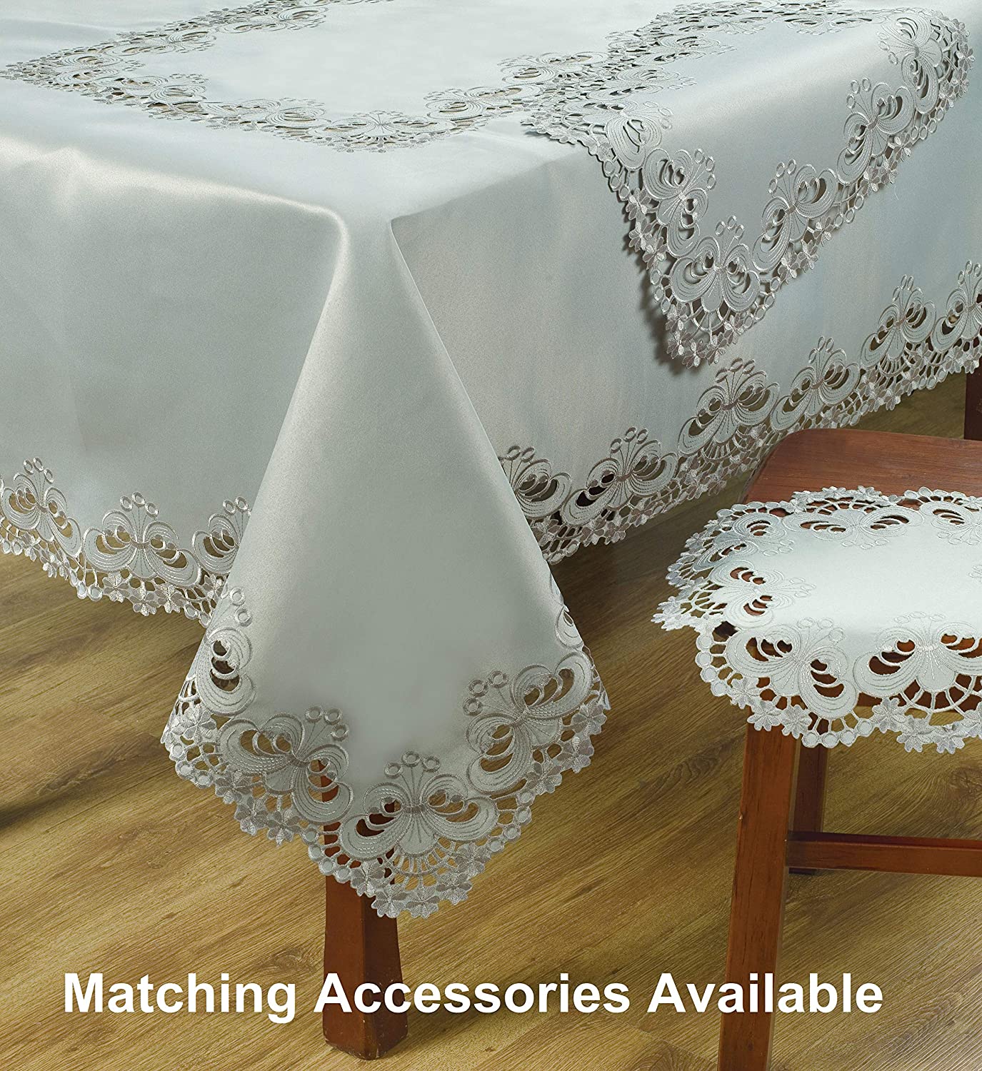 Gray Round Linen Placemat Doilies - The Creola Collection