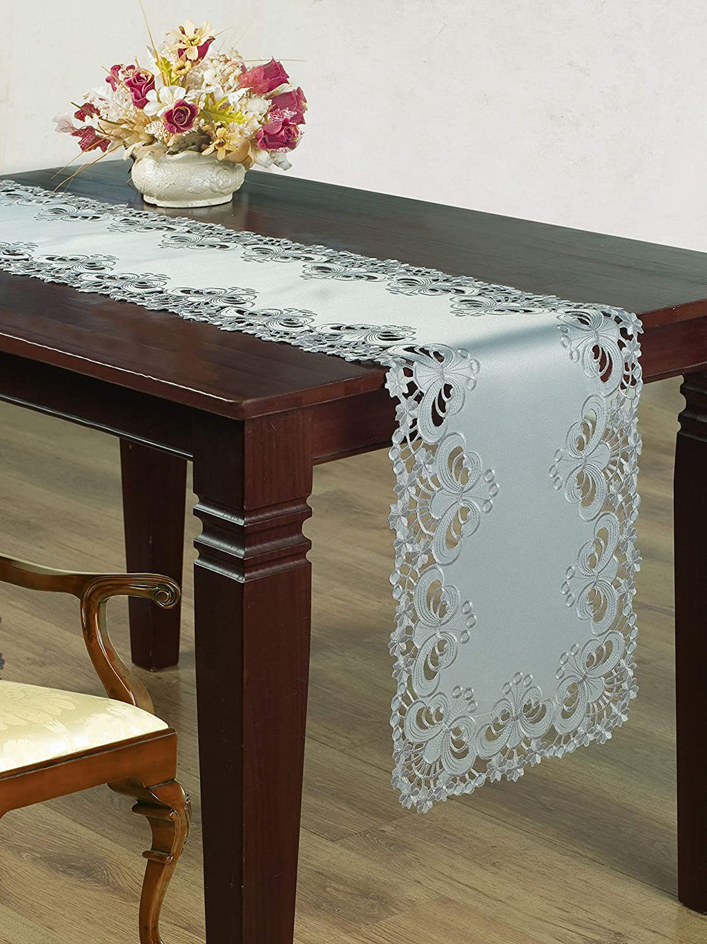 Table Runner with European Embroidery - The Creola Collection